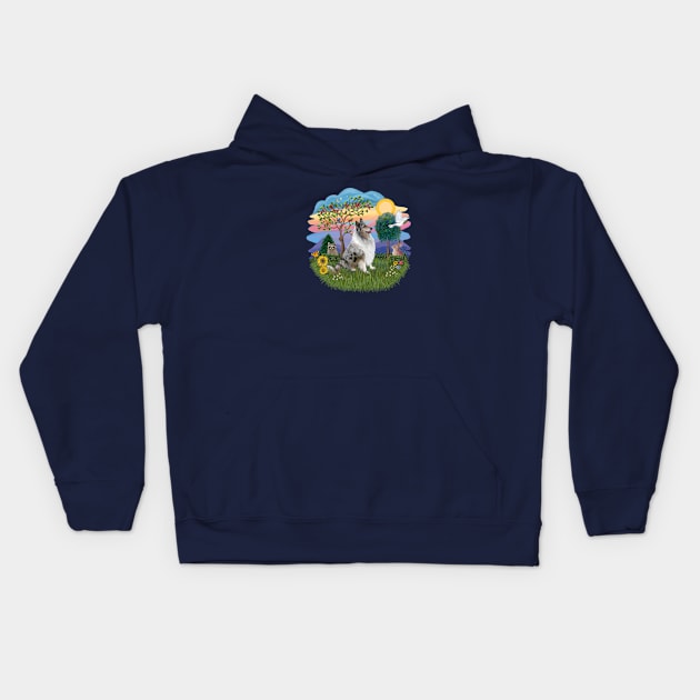 Blue Merle Collie Romps in the Country Kids Hoodie by Dogs Galore and More